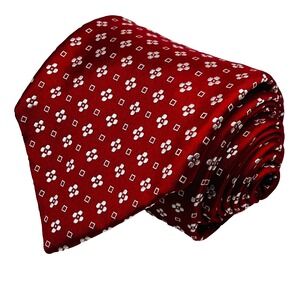 Domenico Vacca Repp Silk Handmade Seven-Fold Mens Necktie Geometric Micro Floral